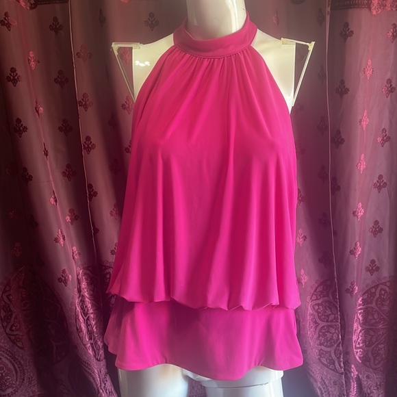 Express Tops - 3/$20 Hot Pink Express Sleeveless Open Back Blouse Size X-LARGE